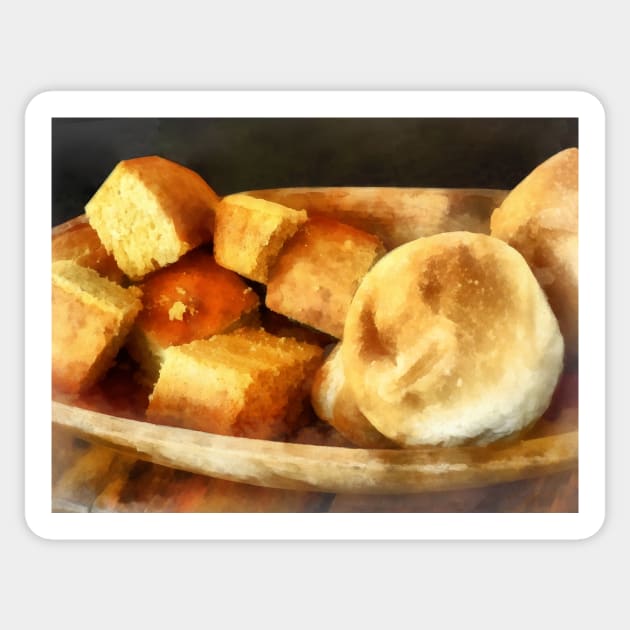 Food - Cornbread and Rolls Sticker by SusanSavad